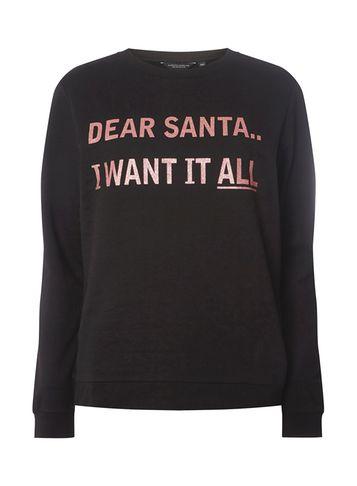 Dorothy Perkins Christmas Slogan Sweat Top