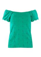 Dorothy Perkins Green Broidery Bardot Top