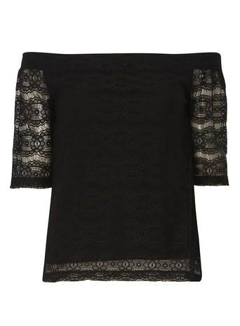 Dorothy Perkins Black Lace Bardot Top