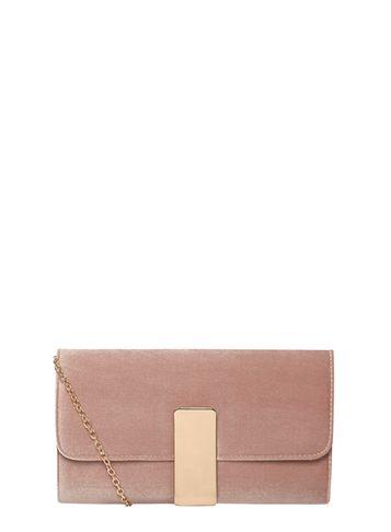 Dorothy Perkins Blush Faux Velvet Clutch