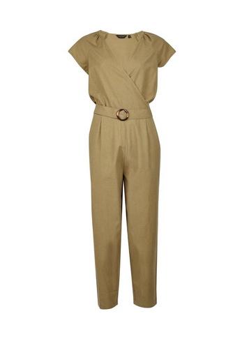 Dorothy Perkins Khaki Utility Wrap Jumpsuit