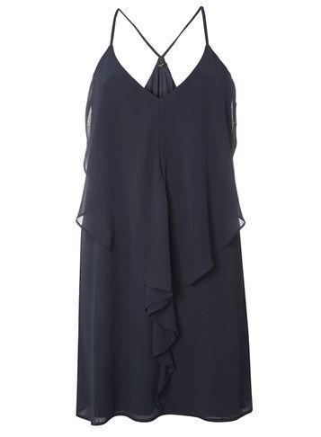 Dorothy Perkins *vila Navy Frill Front Cami Dress