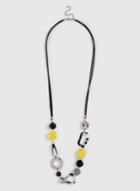 Dorothy Perkins Mono And Yellow Bead Necklace