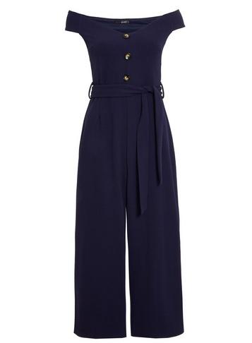 *quiz Navy Bardot Culotte Jumpsuit