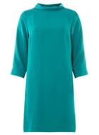 Dorothy Perkins Teal Blue Roll Neck Shift Dress