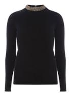 Dorothy Perkins Black Embellished Neck Jumper