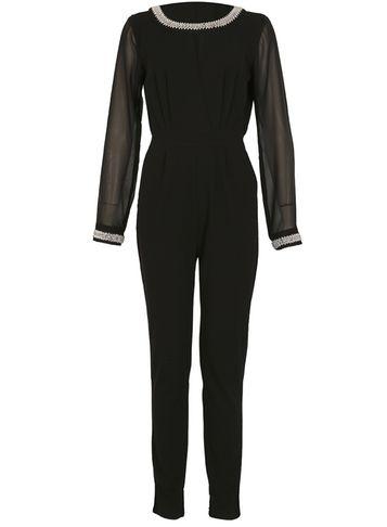 Dorothy Perkins *mela Black Long Sleeve Jumpsuit