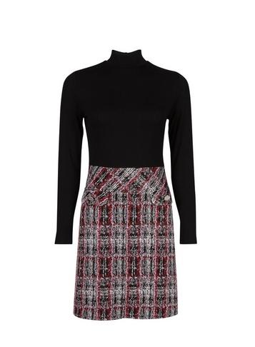 Dorothy Perkins Petite Black 2-in-1 Check Print Dress
