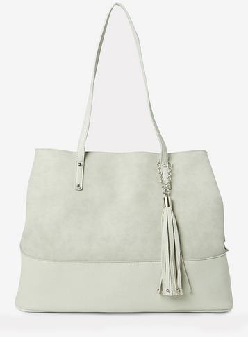Dorothy Perkins Grey Tassel Panel Tote Bag