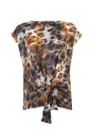 Dorothy Perkins Brown Glitter Spot Tie Front Top