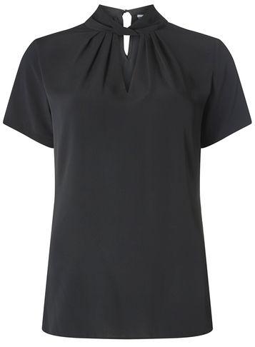 Dorothy Perkins *tall Black Twist Front Blouse