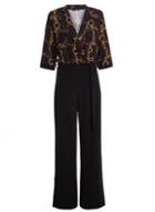 *quiz Black And Gold Chain Print Jumpsuit