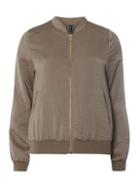 *izabel London Grey Sateen Bomber Jacket