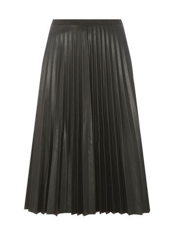 Dorothy Perkins *vero Moda Black Pleat Pu Midi Skater Skirt