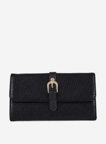 Dorothy Perkins Black Buckle Foldover Purse