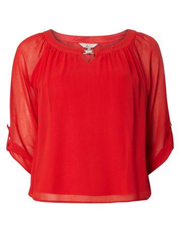 Dorothy Perkins *billie & Blossom Petite Red Trim Bubble Top