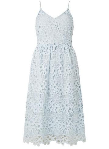 *vila Blue V-neck Midi Skater Dress