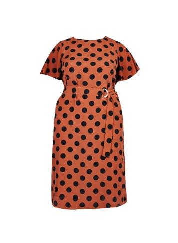 Dorothy Perkins *dp Curve Brown Spot Print Flutter Midi Dress