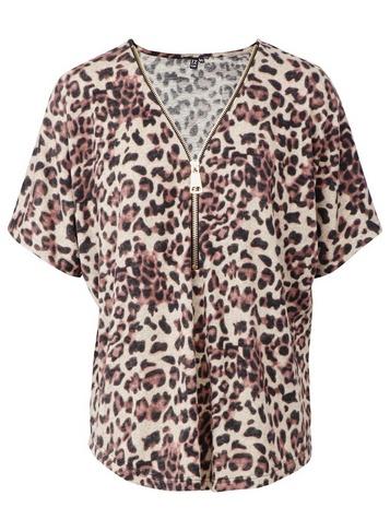 *izabel London Beige Leopard Print Top