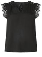 Dorothy Perkins *vero Moda Black V-neck Frill Top