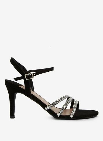 Dorothy Perkins Wide Fit Black 'suzy' Heeled Sandals