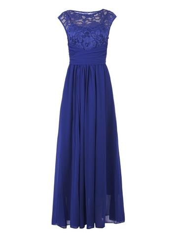 *jolie Moi Royal Blue Lace Maxi Dress
