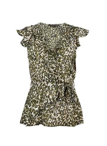 Dorothy Perkins Khaki Camouflage Print Wrap Top