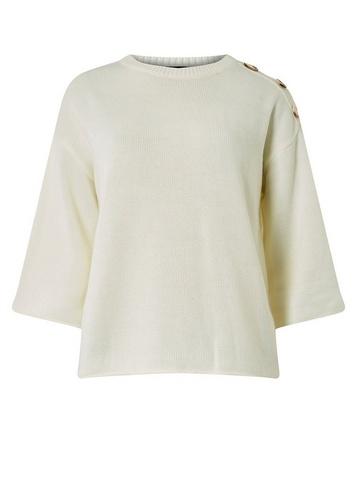 Dorothy Perkins Ivory Button Shoulder Jumper