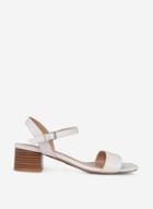Dorothy Perkins Wide Fit White Bright Block Heel Sandals