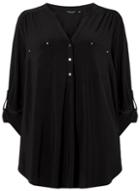 Dorothy Perkins *dp Curve Black Button Jersey Shirt