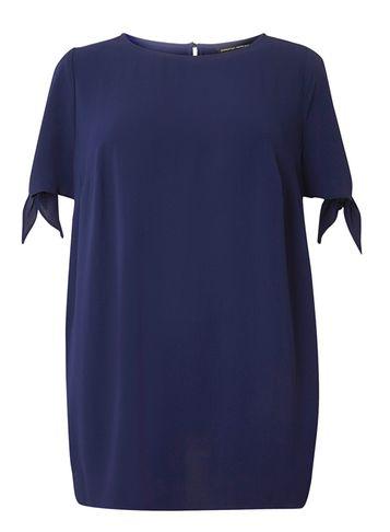 Dorothy Perkins Dp Curve Navy Tie Detailed Blouse