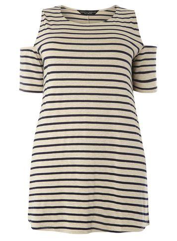 Dorothy Perkins *dp Curve Stripe Cold Shoulder Top