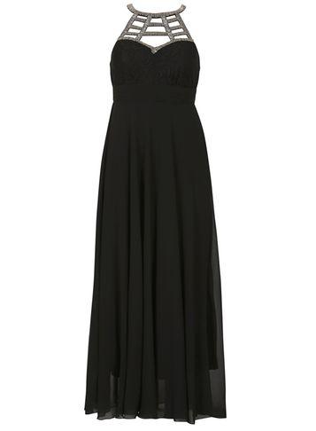 Dorothy Perkins *izabel Black Round Neck Maxi Dress