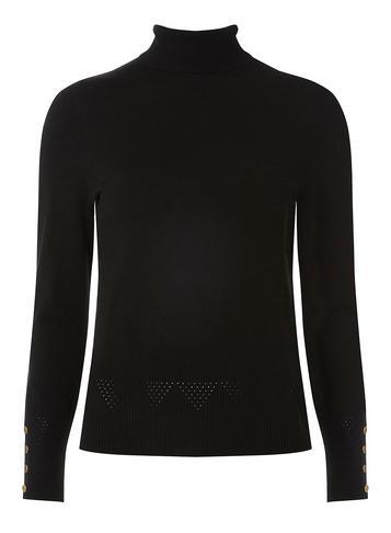 Dorothy Perkins Petite Black Roll Neck Jumper