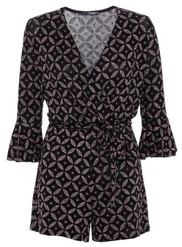 *quiz Black And Bronze Playsuit