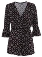 *quiz Black And Bronze Playsuit