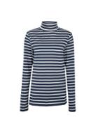 Dorothy Perkins *tall Navy Stripe Print High Neck Top