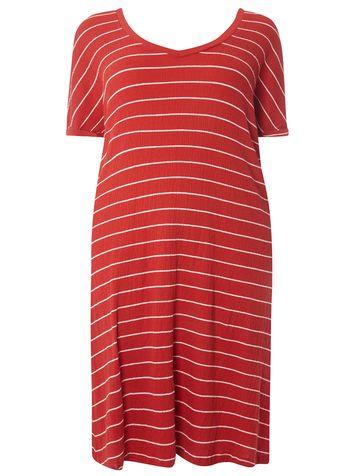 Dorothy Perkins *juna Rose Curve Red Stripe Short Dress