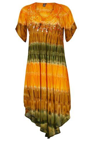 Dorothy Perkins *izabel London Multi Orange Batik Skater Dress