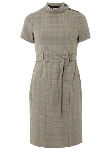 Dorothy Perkins Petite Multi Couloured Belted Check Pencil Dress