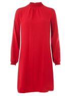 Dorothy Perkins Red Shirred Neck Shift Dress