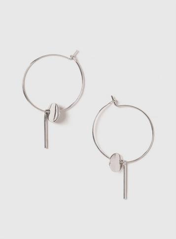 Dorothy Perkins Silver Look Circle And Bar Drop Earrings