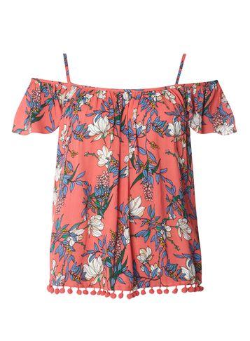 Dorothy Perkins Pink Floral Cold Shoulder Top