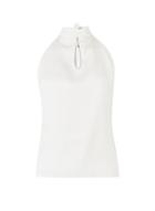 *luxe Ivory Trim Tie Back Top