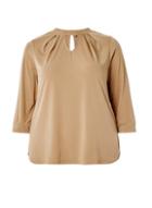 Dorothy Perkins *dp Curve Camel Pleat Neck Top