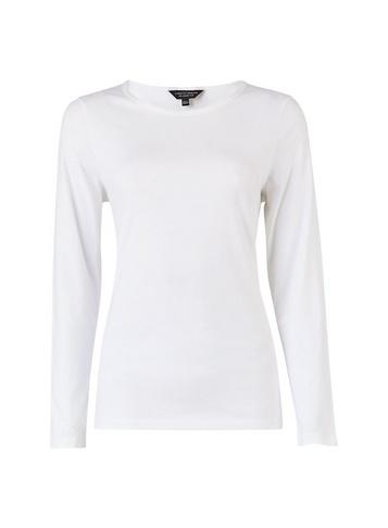 Dorothy Perkins White Long Sleeve Crew Neck T-shirt