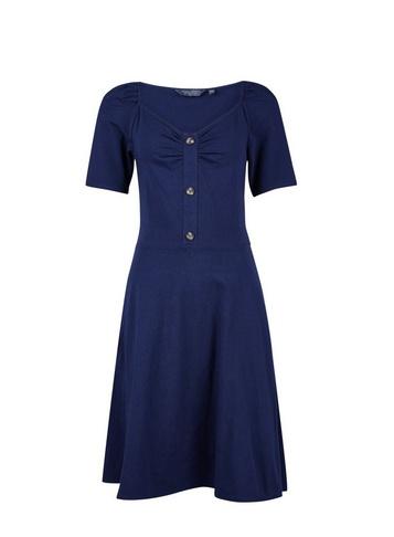 Dorothy Perkins *tall Navy Button Skater Dress