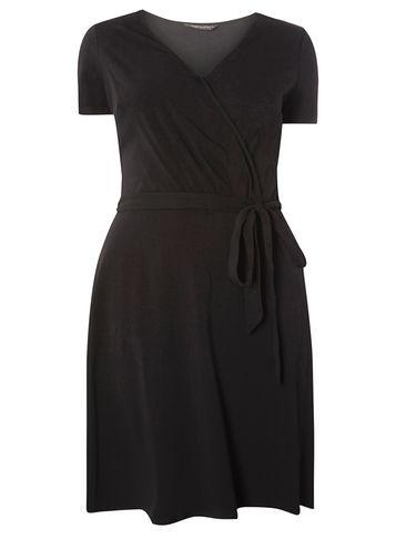 Dorothy Perkins Dp Curve Black Self Tie Wrap Dress