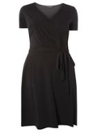 Dorothy Perkins Dp Curve Black Self Tie Wrap Dress