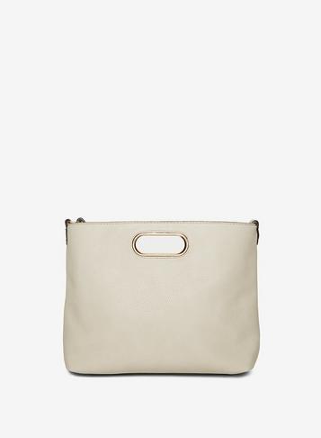 Dorothy Perkins Taupe Mini Metal Handle Tote Bag